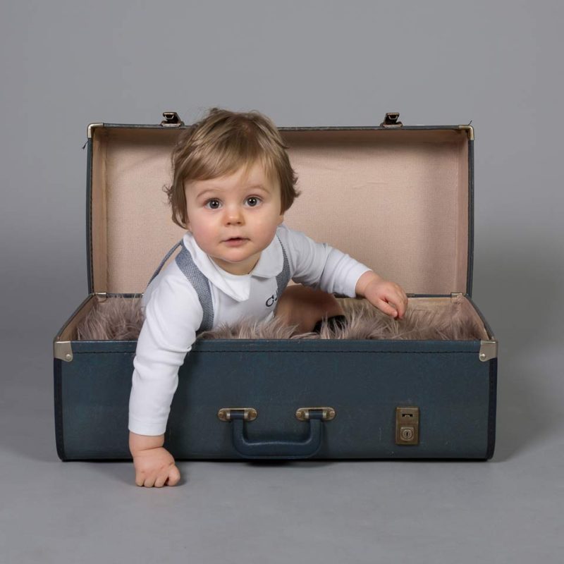 Baby photograph suitcase